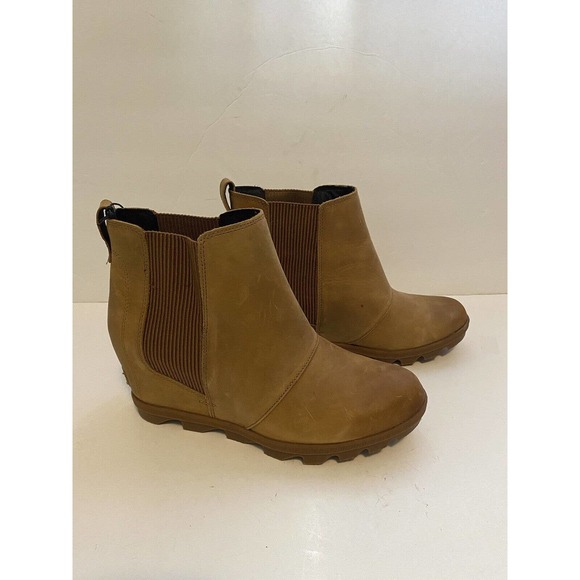 Sorel Women's Sorel Joan of Arctic Wedge II Camel Chelsea Leather Boots Sz 11M - Picture 2 of 10